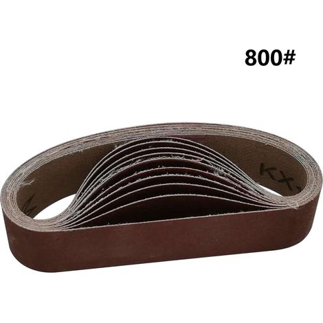 Paquete de 10 bandas abrasivas de alúmina de grano 800 para lijar madera y pulir metales (1,18 x 12,99 pulgadas)