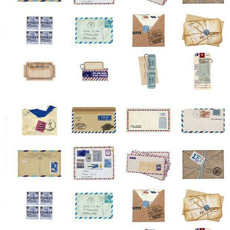 infeelme Sticker-Packung – Vintage Letters Serie: Dekorative Sticker für Retro-Journaling (40 Buchstaben pro Packung) (1/5)