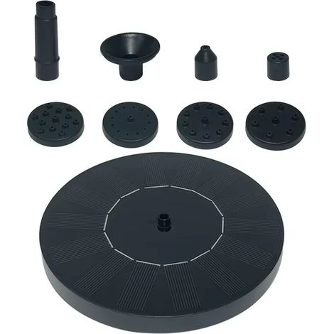 (Ensemble) Pompe à fontaine solaire circulaire pour piscine extérieure, mini fontaine flottante, fontaine décorative pour jardin, cour ou aménagement paysager aquatique (1/5)