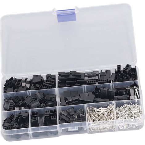 Kit de 480 cosses à sertir mâles et femelles, connecteurs pour câbles de connexion, pas de 2,54 mm, assortiment 2, 3 et 4 broches. (1/5)