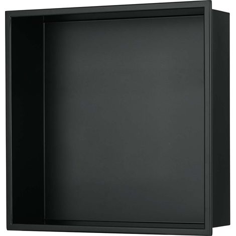Edelstahl Wandnische Minimal Matt Schwarz in 30x30, 60x30 cm :30x30
