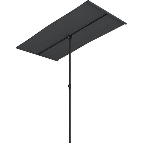 Sombrilla de jardín con palo de aluminio negra 180x110 cm vidaXL