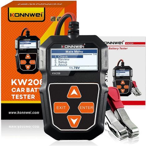 Testeur de batterie automobile KW208 12 V 100 à 2000 CCA Testeur de circuit de charge et de démarrage Analyseur de batterie Outil pour batterie 12 volts BM550 (1/5)