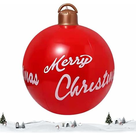 Boule de Noel Geante 60cm, Boule Transparente, Boule Gonflable Géante de Noël Boules de Noël, Boule Décorée Gonflable de Noël en Plein Air, Ornements de Noël en PVC (B) (1/5)