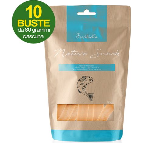 Nature Snack filetti di merluzzo per cani 10 buste da 80 g cad