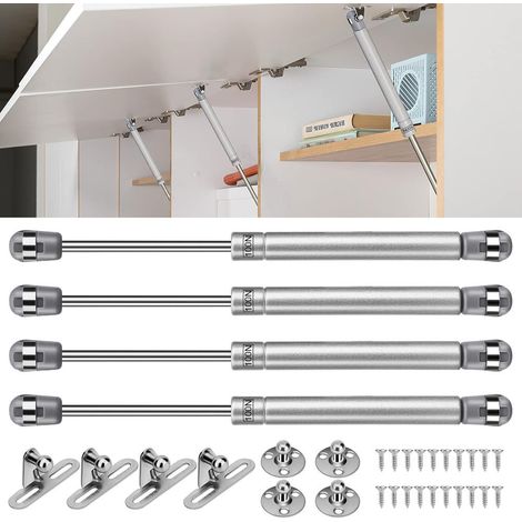 Verin Hydraulique,Vérins à Gaz 4pcs Charniere Porte Cuisine100N Verin Meuble, Amortisseurs à Gaz pour Levage de Porte Armoire Meuble Cuisine Avec des Vis