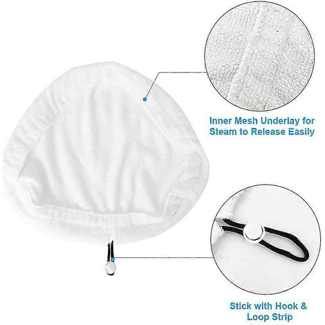 Lot de 4 lingettes de rechange pour balai vapeur, tampons en microfibre, lingettes triangulaires en microfibre pour le nettoyage des sols, compatibles avec les balais vapeur et le nettoyage ménager. U (1/5)
