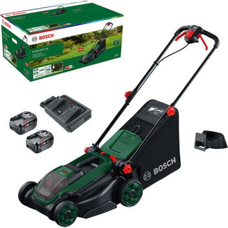 Bosch Akku-Rasenmäher ROTAK18V2-38, incl. 2x Akku 4 Ah, Ladegerät, Karton