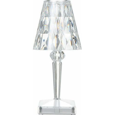 Lampe de chevet en cristal de diamant – Éclairage LED 1W – 10 niveaux de luminosité – Chargement USB – Abat-jour acrylique décoratif (1/5)