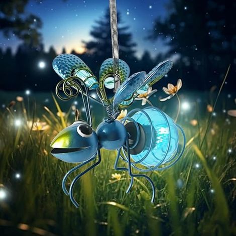 Lampe solaire décorative pour l'extérieur - Guirlande lumineuse à suspendre - Décoration solaire - Abeille - Décoration extérieure - Lampes solaires pour extérieur, jardin, terrasse, balcon(vert) (1/5)