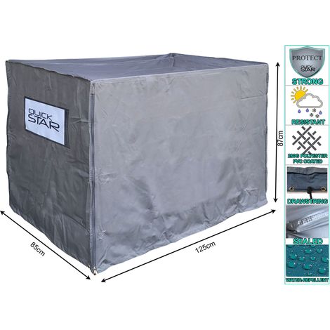 Gitterbox Abdeckung 125x85x87cm Grau Schutzhülle Abdeckplane Versandtasche