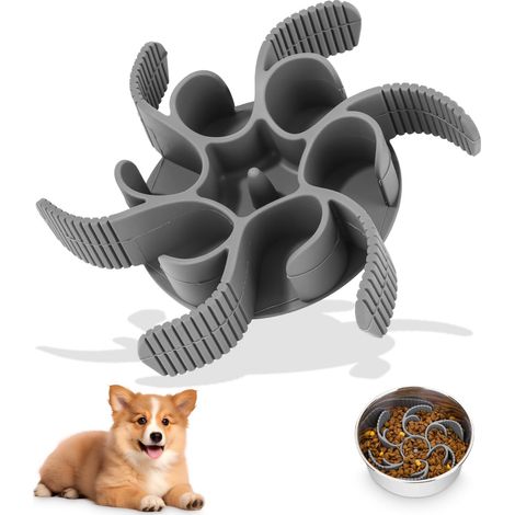 1 Accessoire De Gamelle Chien, Ralentisseur Silicone, 36 Ventouses, Anti-glouton, Pour Bol Inox Verre Céramique (1/5)