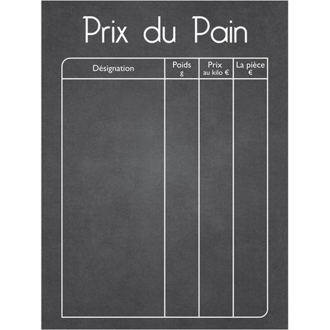 Panneau "PRIX DU PAIN" format A1 (1/3)