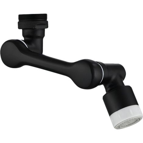 Universeller 1080°-Schwenk-Wasserhahn-Luftsprudler mit drehbarem Roboterarm für klappbare Küchenspülen – Schwarz (1/4)