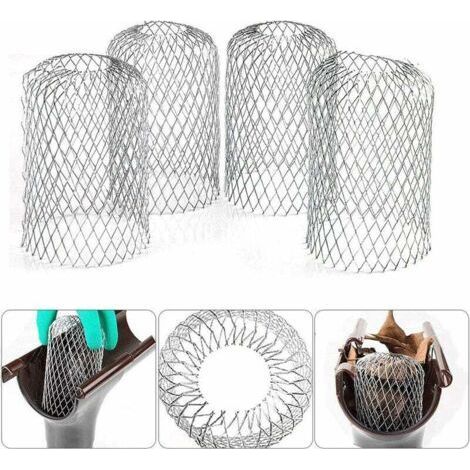 4 Flexible Aluminum Gutter Filters Diameter 8cm Grid Mesh Stop Leaf Crapaudine Strainer Leaf Guard Gutter Cover to Protect Gutter Against Leaves Roof (1/4)