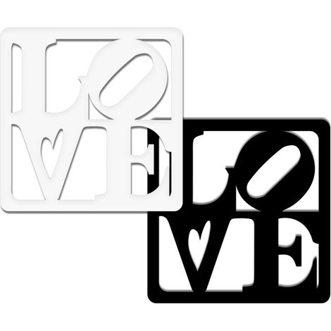 LOVE - Quadro moderno in pvc solido 48 x 48cm - Colore: bianco (1/3)
