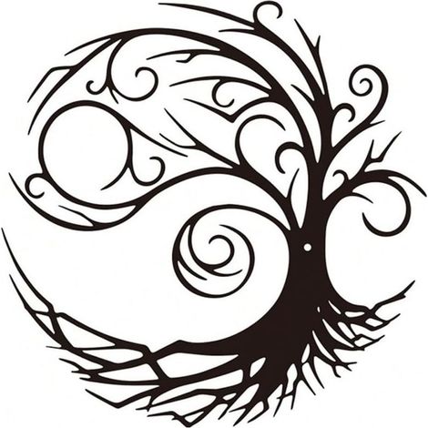 Décoration murale en métal arbre de vie Art Déco 30x30cm – Design captivant pour salon, chambre, jardin – Apportez une touche artistique (1/5)