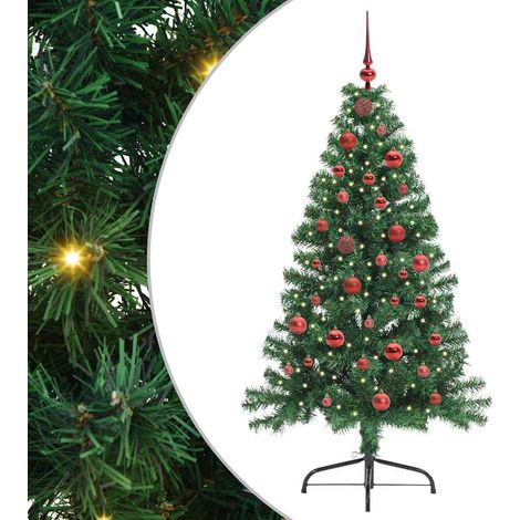Albero di Natale Albero natalizio Albero festivo artificiale con luci integrate Verde 150 cm (1/5)