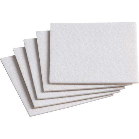 Meister, 645346, Filzzuschnitt autoadesiva, 100 x 100 mm, 5 pezzi, bianco