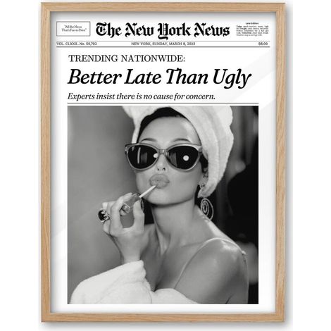 Leinwandbild – Eiche natur – 30 x 40 cm – Wandbild mit Audrey-Hepburn-Zitat – Dekoration für Badezimmer, Schlafzimmer, Studentenwohnheim – 1 Stück (1/5)
