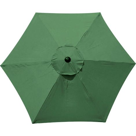 Parasol de jardin extérieur 3 m à 6 baleines (toile seule, verte) (1/5)