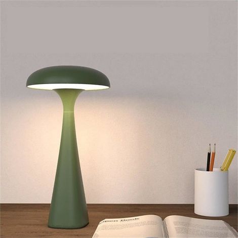 Lampe de table décorative verte en forme de champignon ou de méduse, pour bar ou restaurant (1/5)