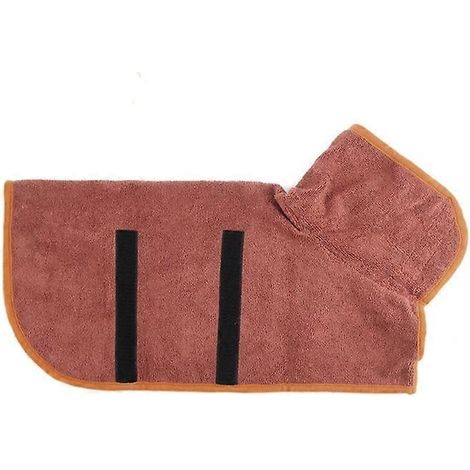 Unisex-Mikrofaser-Bademantel für Katzen und Hunde, tragbares Strandtuch für Haustiere, Dunkelbraun, Größe L