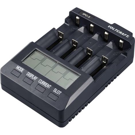 VOLTCRAFT IPC-3 Caricabatterie universale LiIon, NiCd, NiMH 10440, 14500, 16340, 16650, 17355, 17500, 17670, 18490, 185