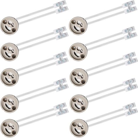 GU10 Douille de Lampe, pour Led et Halogène GU10 Support de Lampe en Céramique avec Câble En Silicone, 0-250v Approprié pour Ampoule Led, 10 Pièces (1/5)