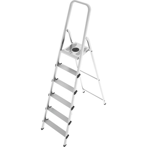 Leichte 6-stufige Treppe mit Stahlgestell und Aluminiumstufen MOD.STARK COLOMBO (1/3)
