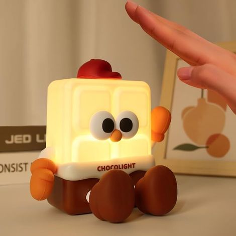 Niedliches Schokoladen-Nachtlicht, wiederaufladbares LED-Nachtlicht für Kinder, Schokoladenlampe mit 3-stufig dimmbarer Silikon-Touch-Lampe zum Stillen