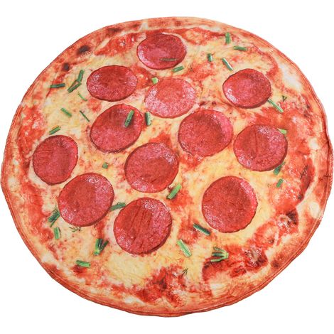 Tapis rond pour bébé, motif pizza, lavable et moelleux, idéal pour la chambre ou la salle de jeux (1,58 m). (1/5)