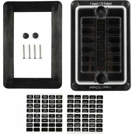 Porte-Fusible 12 VoiesAvec Indicateur Led, Convient Pour Voiture Et Marine 12-32V Dc (1/4)