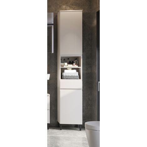 Colonne de salle de bain moderne H 190 cm gris cachemire Salsa