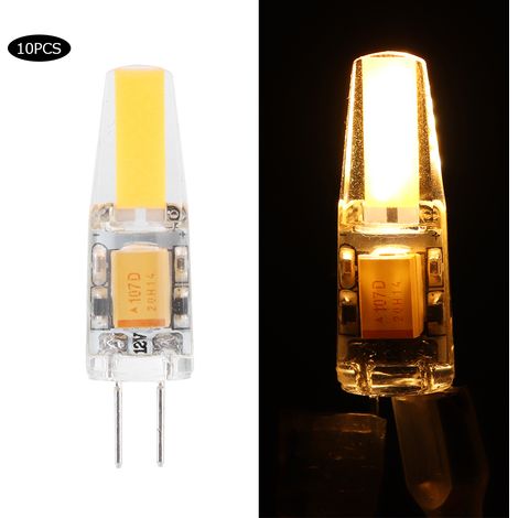 Lot de 10 mini ampoules LED G4 en silicone 1,5 W AC12V pour éclairage domestique (voiture, armoire, hôtel). (1/5)