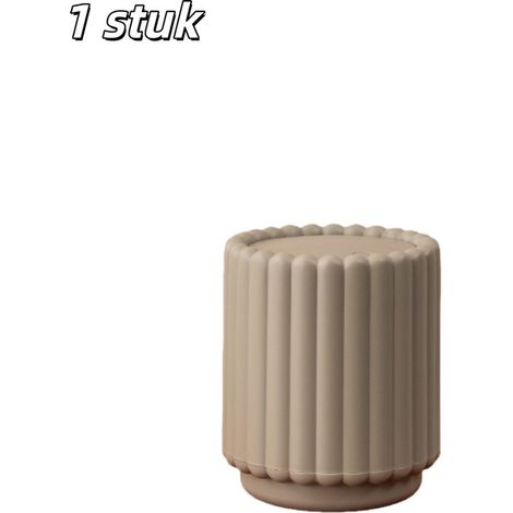 Petite poubelle cylindrique avec couvercle – Poubelle compacte pour cuisine, chambre, salle de bain ou bureau – Gris (1/5)