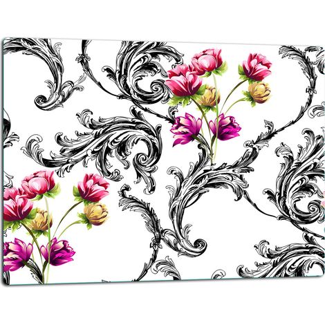 Tablero de corte de placa de vidrio 52x40 flores (1/5)