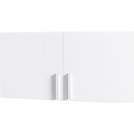 Aufsatzschrank 2-türig, 92cm breit, weiß Hochglanz, SELAWIK-166 (1/5)