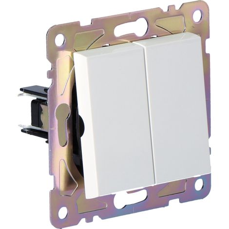 Interruptor doble para escaleras, blanco, gama online (1/4)