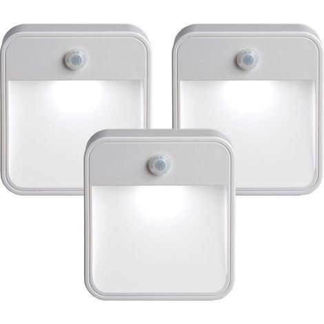 Veilleuse LED à piles avec détecteur de mouvement, lot de 3, blanche, 3 unités (1/5)