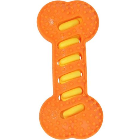 Pet jouet avec Sound Biting jouet à macher avec Particles Massage Gums Clean Tartar Jouet pour chien Durable TPR interactif jouet – Orange (1/5)