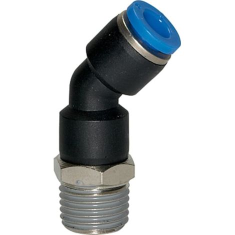 Riegler Steckverschraubung 45° »Blaue Serie«, drehbar, R 1/4 außen, Ã˜ 4mm (1/2)