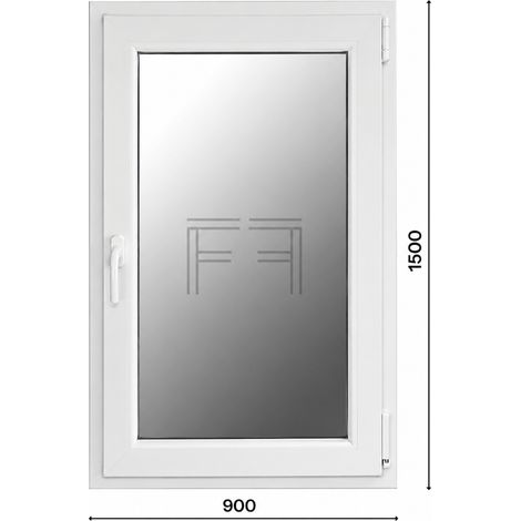 Fintex-finestra in PVC bianco singola anta 900X1500 apertura a destra, doppio vetro, PROFILO A L (1/3)