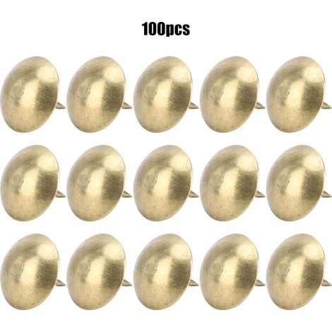 Lot de 100 clous de tapissier en fer bronze cyan, boîte en bois, accessoires de quincaillerie décorative pour meubles (1/5)