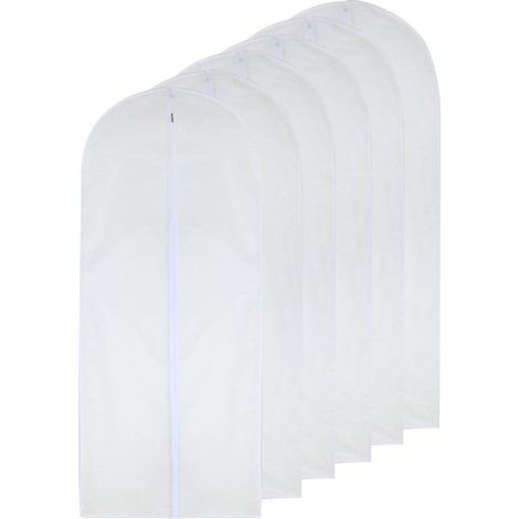 Housses de vêtements 60cm x 153cm (Paquet de 6) Anti Mites Transparente Résiste à l'humidité Peut être utilisé pour protéger Les Robes, Les Manteaux, Les Costumes et Les Manteaux (1/5)