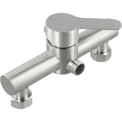 Thermostatische Duscharmatur, Duschhahn aus Edelstahl, Warm- und Kaltwassermischer, wandmontierte Metallgriffe (1/5)