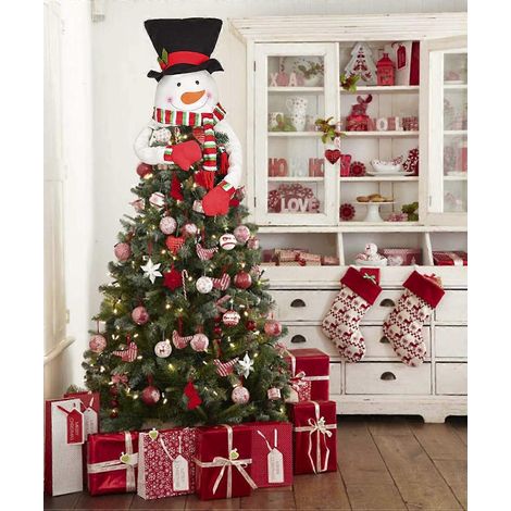 Weihnachtsbaumschmuck, großer Schneemann, Weihnachtsmann, Rentiermütze für Weihnachtsbaumdekoration (Schneemann) (1/5)