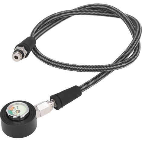 Manomètre de plongée sous-marine lumineux submersible avec flexible haute pression pour détendeur de gilet stabilisateur, équipement de plongée sous-marine, 80 cm / 31,5 pouces (1/5)