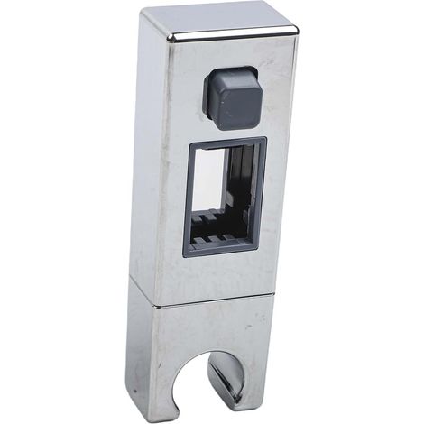 Support de pommeau de douche pour barre de douche, coulissant et réglable avec bouton de déverrouillage rapide pour barres rectangulaires, fixation facile en ABS chromé (1/5)