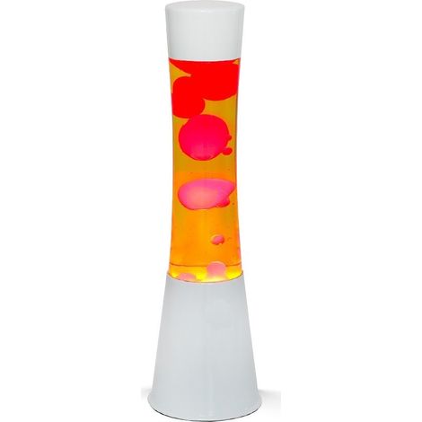 ITotal XL1757 Lampe à Lave 40 cm avec Base Blanche, Liquide Jaune et Cire Rouge (1/5)
